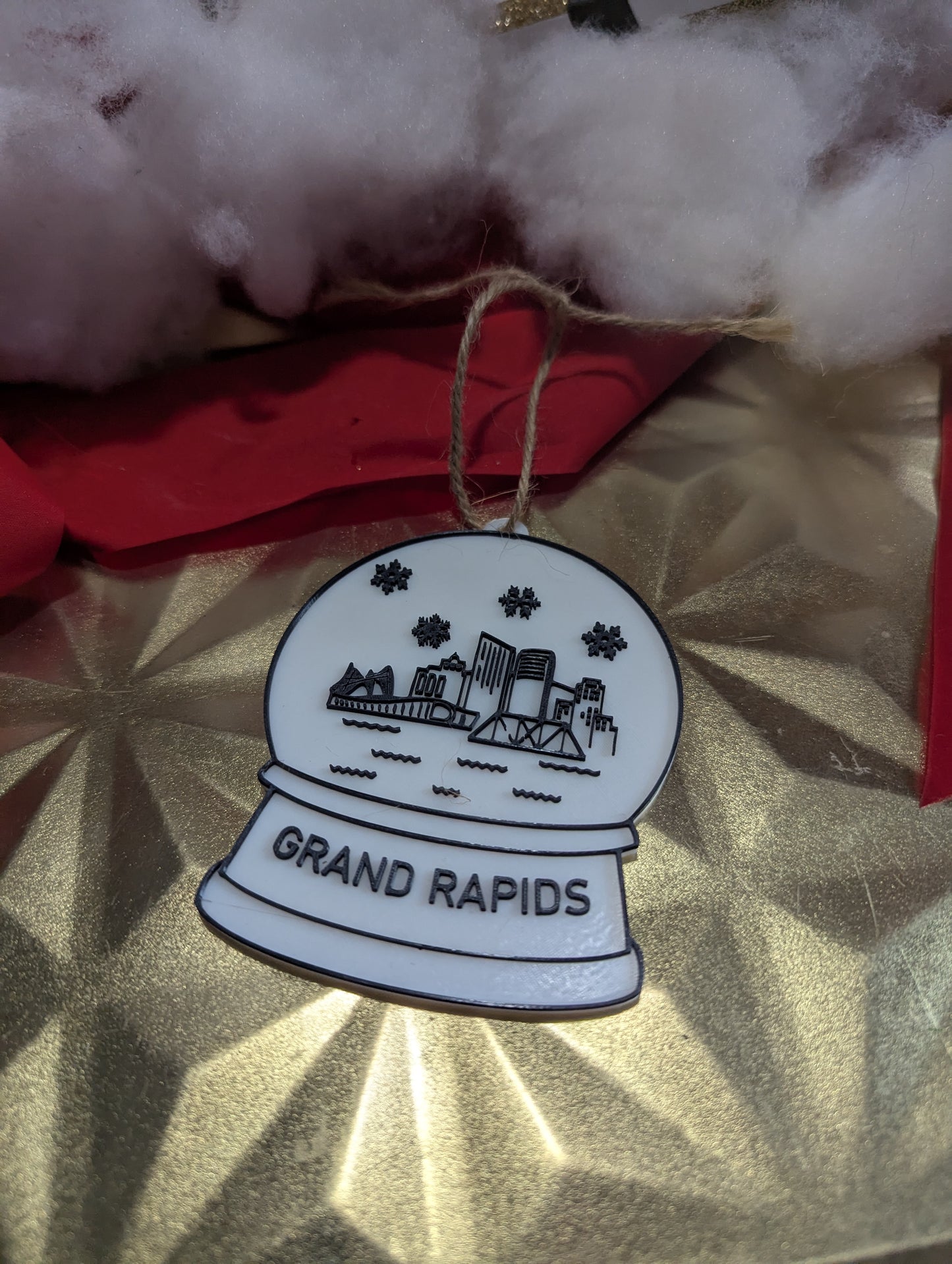 Grand Rapids Skyline Snow Globe Ornament – 3D Printed Keepsake